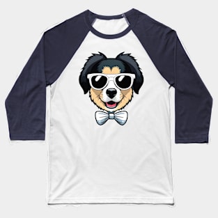 Cute dog with glasses and bow Baseball T-Shirt